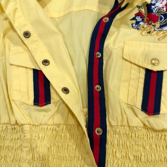 Coogi, Vintage Y2K, Womens Snap Up, Fitted Shirt, Elastic Waist Yellow Size S - Picture 7 of 16